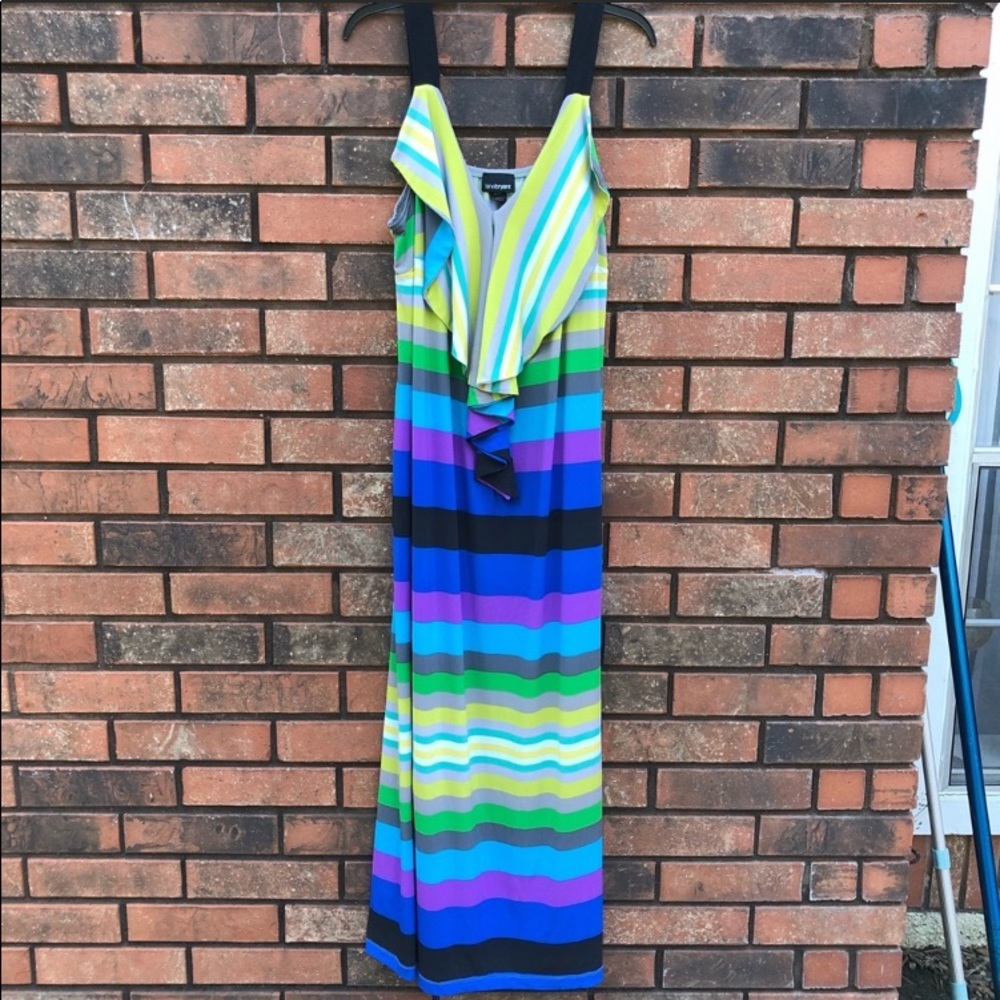 LANE BRYANT Multicolored Striped Maxi Dress. EUC.